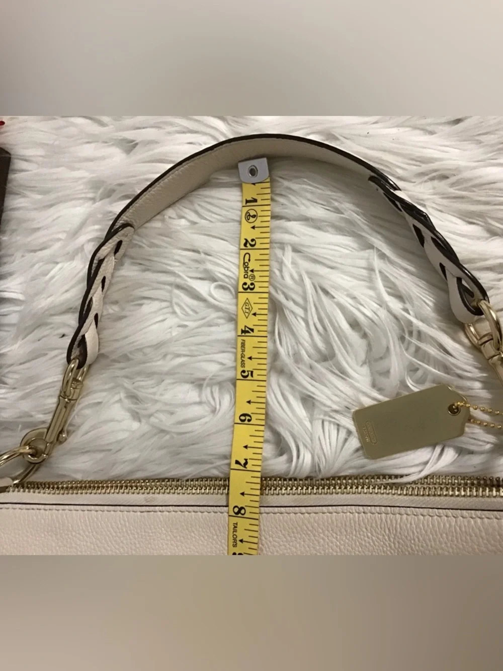 Coach Ivory  Chalk Leather Abby Duffle Shoulder Bag EUC Dustbag